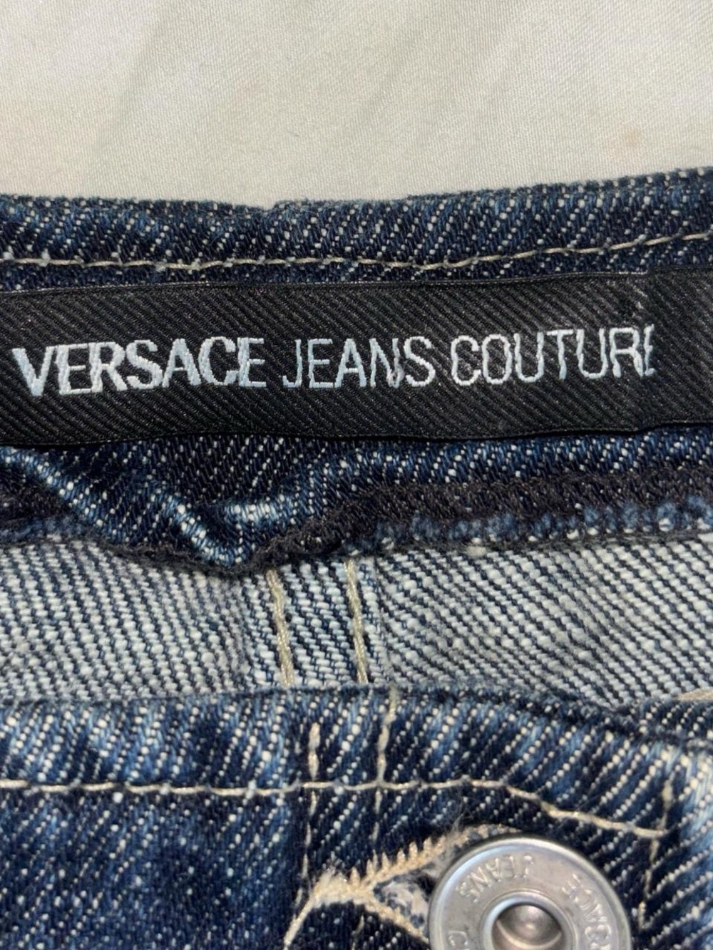 Versace Jeans Couture Dark Wash Denim Mini Skirt